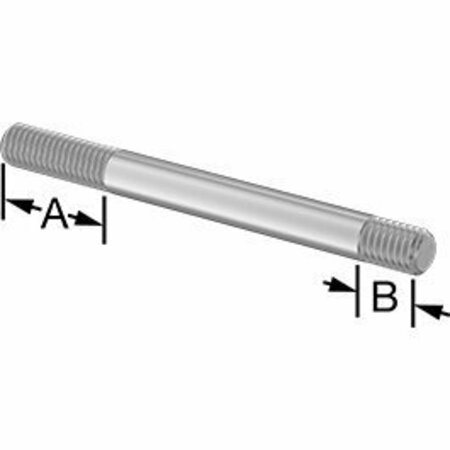 BSC PREFERRED Threaded on Both Ends Stud 316 Stainless Steel M6 x 1mm Size 18mm and 8mm Thread Length 67mm Long 5580N119
